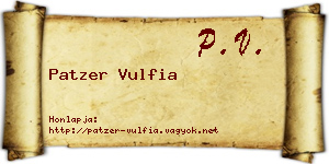 Patzer Vulfia névjegykártya